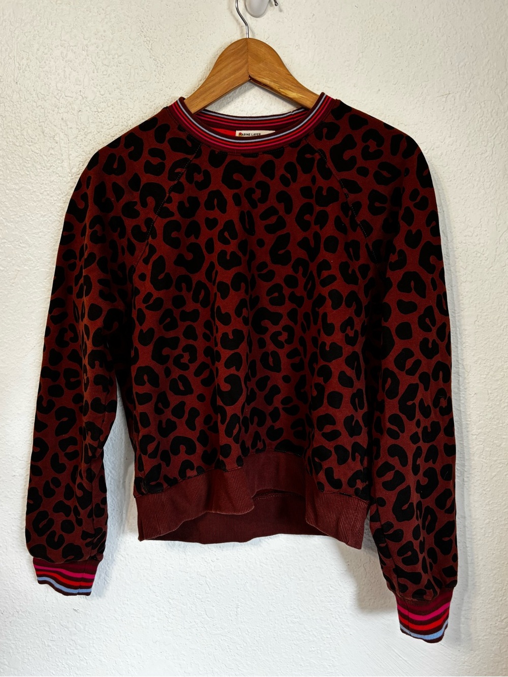 Marine Layer Leopard Anytime Sweatshirt Medium